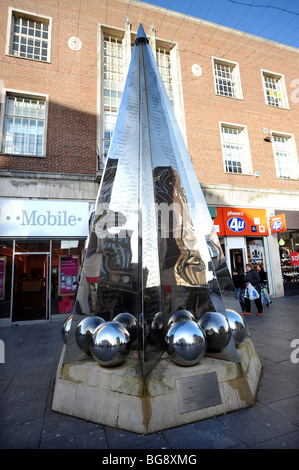 Die Exeter Riddle Skulptur in Exeter High Street Stockfoto