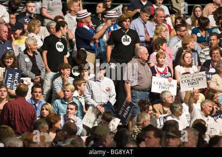 John McCain, Sarah Palin Kampagne Rallye Franklin & Marshall College in Lancaster, PA Stockfoto