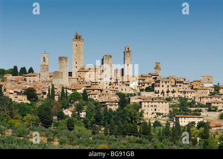 San Gimignano. Toskana. Italien. Charakteristischen mittelalterlichen Türme von San Gimignano. Stockfoto