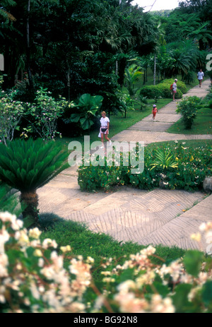 Leute, Touristen, Balata Garten, tropischen botanischen Park, Botanischer Garten, tropischen botanischen Park, Botanischer Park, Martinique, Französische Antillen, Frankreich Stockfoto