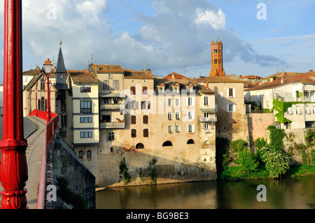 Villeneuve-Sur-Lot (47): "Pont Vieux" oder "Pont des Cieutat" Brücke Stockfoto