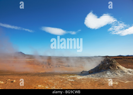 Hverir geothermischen Feldern um Namafjall Berg, Myvatn See Bereich Island Stockfoto