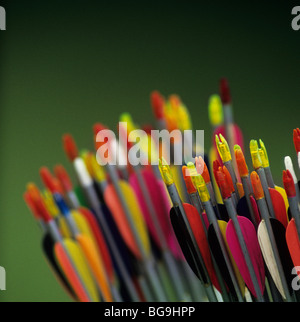 Nahaufnahme eines Bogenschießenpfeile Stockfoto
