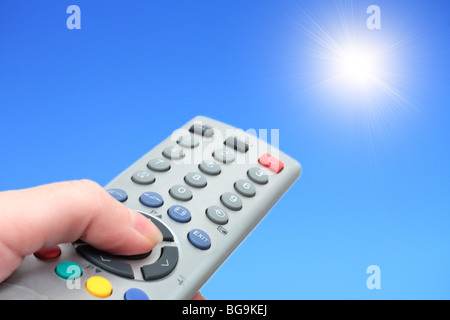 umfassen Sie die Sonne aus dem Control panel Stockfoto