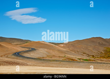 Hverir geothermischen Feldern um Namafjall Berg, Myvatn See Bereich Island Stockfoto