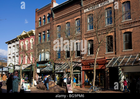 Church Street Fußgängerzone, Geschäftsviertel, Burlington, Vermont Stockfoto