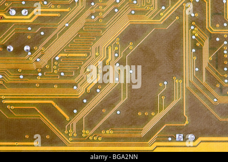 Die Elektronikplatine Hightech-Hintergrundfarbe Stockfoto