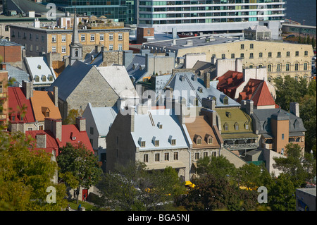 Dächer im unteren Stadt Quebec Stadt, Quebec, Kanada Stockfoto