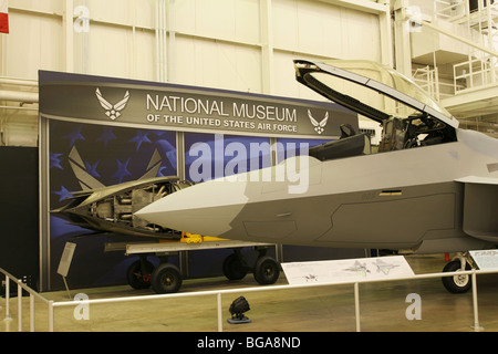 Lockheed Martin F-22A Raptor vorne. National Museum of the United States Air Force. Stockfoto