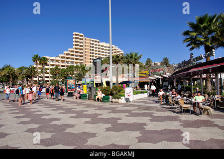 Strandpromenade, Playa del Ingles, San Bartolome de Tirajana Gemeinde, Gran Canaria, Kanarische Inseln, Spanien Stockfoto