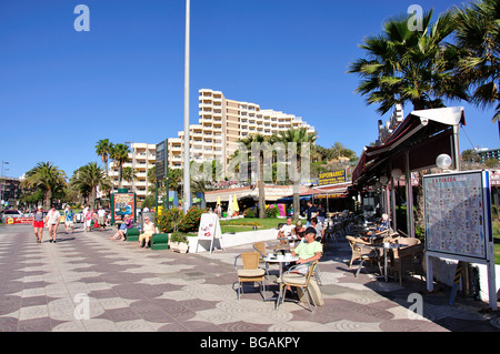 Strandpromenade, Playa del Ingles, San Bartolome de Tirajana Gemeinde, Gran Canaria, Kanarische Inseln, Spanien Stockfoto