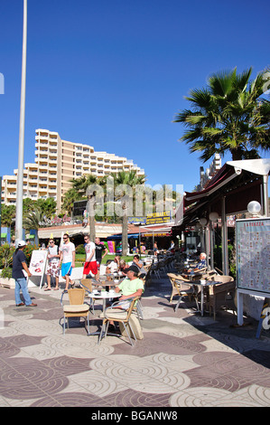 Strandpromenade, Playa del Ingles, San Bartolome de Tirajana Gemeinde, Gran Canaria, Kanarische Inseln, Spanien Stockfoto