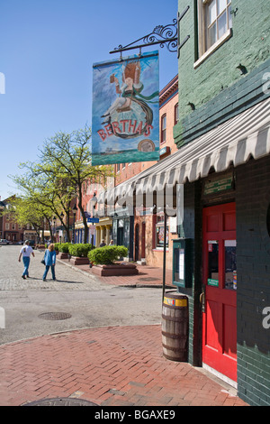 Bertha Muscheln Restaurant im Stadtteil Fells Point in Baltimore, Maryland. Stockfoto