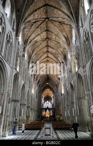 Inneren Kirchenschiff der Kathedrale von Worcester, Worcester, Worcestershire, England, UK (nur Redaktion). Stockfoto