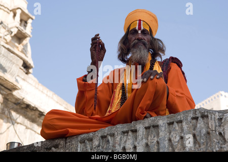 Indien Rajasthan Udaipur Jagdish Mandir Sadhu Stockfoto