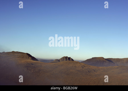 Blick auf Tryfan vom Grat der Moel Siabod Stockfoto