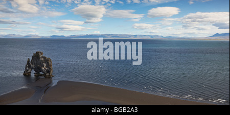 Hvítserkur, Felsformation in Hunafjordur, Halbinsel Vatnsnes, Norden von Island Stockfoto