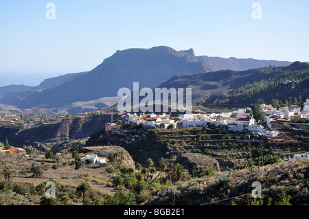 Blick auf Stadt, San Bartolome de Tirajana, Gemeinde San Bartolome de Tirajana, Gran Canaria, Kanarische Inseln, Spanien Stockfoto