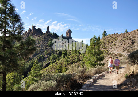 Wanderweg zum Roque Nublo, Gemeinde Tejeda, Gran Canaria, Kanarische Inseln, Spanien Stockfoto