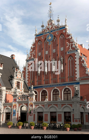 Europa. Baltischen Staaten. Lettland. Riga. Das Schwarzhäupterhaus (Melngalvju Nams), Rathausplatz (Ratslaukums) Stockfoto