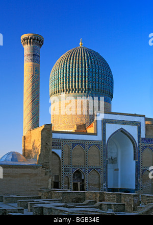 Das Mausoleum Gur-e Amir, Grabstätte von Timur Tamerlane, Samarkand, Usbekistan Stockfoto