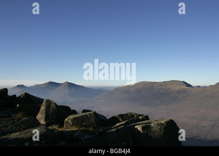 Blick auf Snowdon von Ridge Moel Siabod Stockfoto