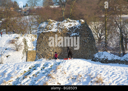 Berkhamsted Castle Winter Hertfordshire Stockfoto