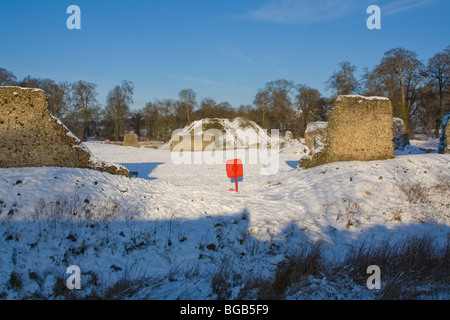 Berkhamsted Castle Winter Hertfordshire Stockfoto