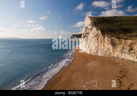Kreidefelsen der Bat Kopf in der Nähe von Durdle Door Dorset Stockfoto