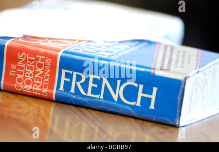 Foto natürlich Französisch Wörterbuch Studentin College lernen Stockfoto