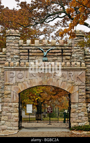 Eingang zum Point Park auf dem Lookout Mountain in Chattanooga, Tennessee Stockfoto