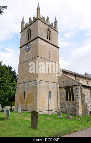 Pfarrkirche St. Johannes der Täufer, Fladbury, Worcestershire, England, UK. Stockfoto