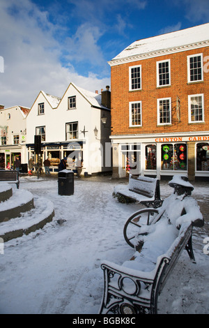 Marktplatz in Winter Knaresborough North Yorkshire England Stockfoto