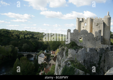 Château d'Angles-Sur-Anglin Vienne Poitou Charante Frankreich Stockfoto