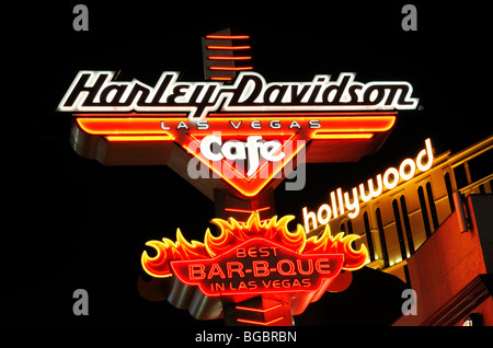 Planet Hollywood Hotel, Harley Davidson Cafe, signieren, Las Vegas, Nevada, USA Stockfoto