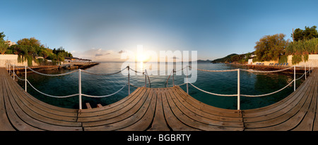 Sunrise, Blick auf das Ionische Meer, Korfu Griechenland Stockfoto