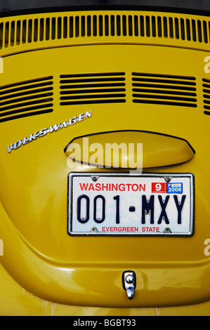 Nummernschild, VW Käfer, Port Townsend, Washington State, USA Stockfoto