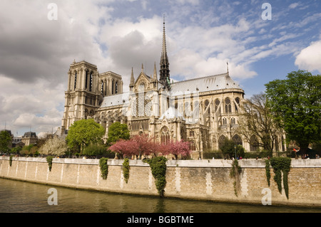 Blick auf Notre Dame über die Seine, Paris. Stockfoto