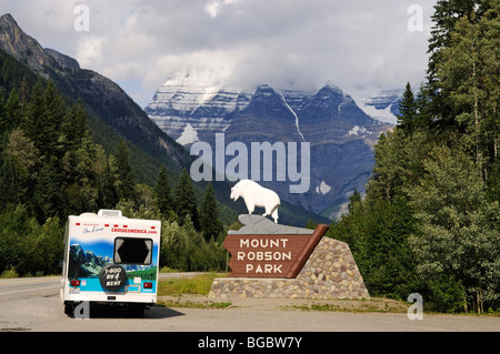 Mount Robson, dem Mount Robson Park, Alberta, Kanada Stockfoto