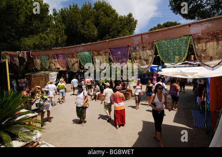 Hippie-Markt, Es Cana oder Es Canar, Punta Arabi, Ibiza, Kiefer-Inseln, Balearen, Spanien, Europa Stockfoto