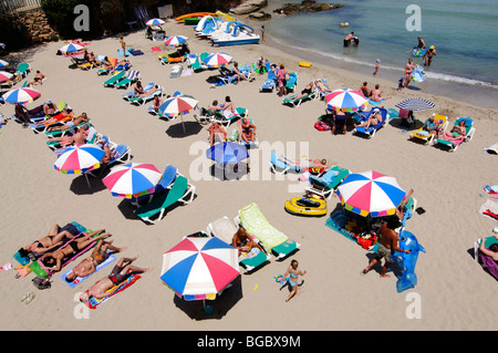 Beach, Cala S' Arenal Petit, Portinatx, Ibiza, Kiefer-Inseln, Balearen, Spanien, Europa Stockfoto