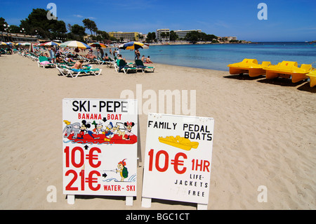 Strand, Es Cana oder Es Canar, Punta Arabi, Ibiza, Kiefer-Inseln, Balearen, Spanien, Europa Stockfoto