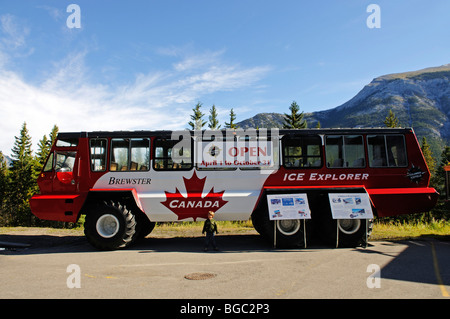 Gletscher-Bus, Ice Explorer, Banff Nationalpark, Alberta, Kanada Stockfoto