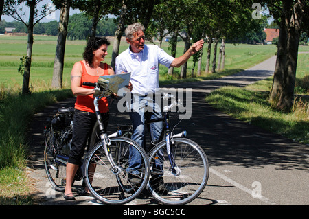 Radfahrer, Sloten, Friesland, Holland, Niederlande, Europa Stockfoto