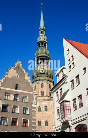 Das 13. Jahrhundert lutherischen St. Peter Kirche in Riga, Lettland Stockfoto