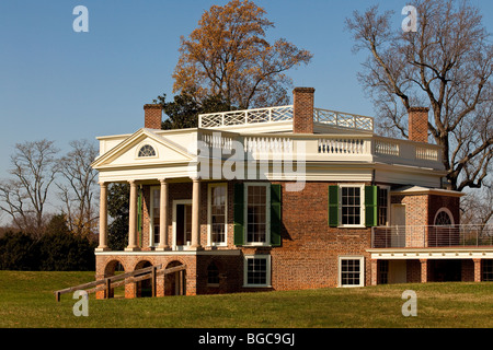 Jeffersons Pappel-Wald-Plantage im Wald, Virginia als seinen Ruhestand Rückzug im Jahr 1806 von Jefferson entworfen Stockfoto