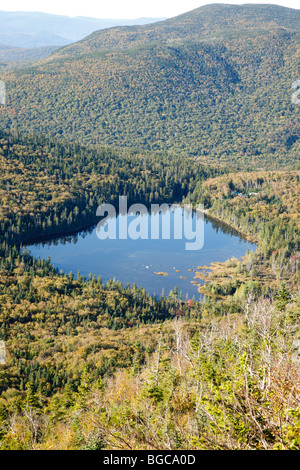 Einsame See aus Hi-Kanone Trail. Dieser Weg auf den Gipfel des Cannon Mountain in den White Mountains, New Hampshire USA Stockfoto