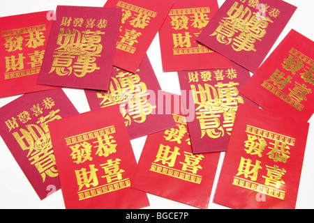 Chinese New Year rot-Pakete Stockfoto