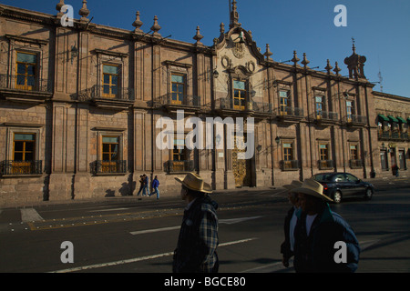 Palacio de Gobierno, Palast aus dem 17. Jahrhundert, ein barocker Regierungsgebäude Morelia, Michoacan Staat Mexiko Stockfoto