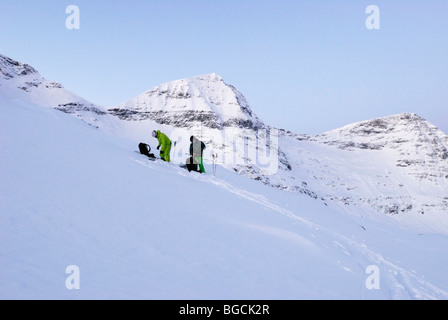 Skitouren in Tamokdal, Nord-Norwegen Stockfoto